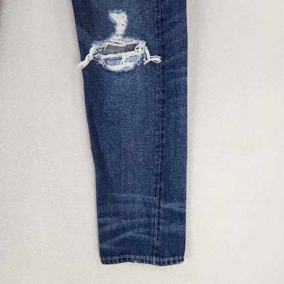 Abercrombie & Fitch Blue Distressed Straight Jeans - Picture 6 of 16